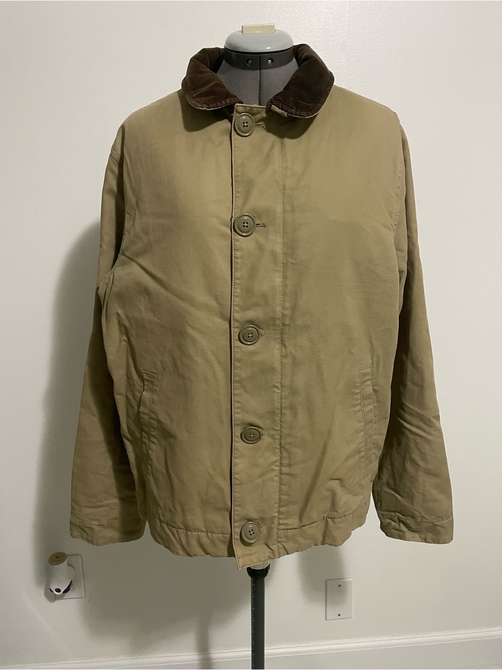 Old Navy Men's deck Jacket with Brown Corduroy Collar